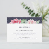 Carte de réception de mariage au motif de pivoine (Debout devant)