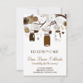 Carte de réception de mariage automnal avec pots M (Devant)