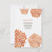 Carte de réception de mariage automnal Fleur Fleur (Dos)