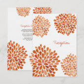 Carte de réception de mariage automnal Fleur Fleur (Devant / Derrière)