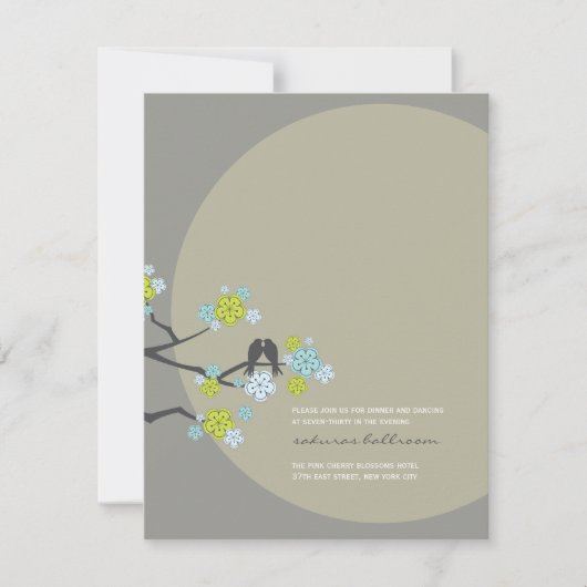 Carte de réception de mariage aux amoureux et fleu (Devant)