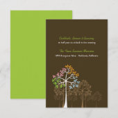 Carte de réception de mariage aux arbres forestier (Devant / Derrière)