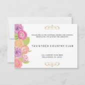 Carte de réception de mariage aux fleurs en cascad (Devant)