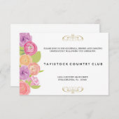 Carte de réception de mariage aux fleurs en cascad (Devant / Derrière)