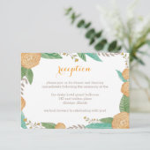 Carte de réception de mariage aux florales peintes (Debout devant)
