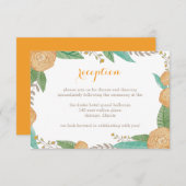 Carte de réception de mariage aux florales peintes (Devant / Derrière)