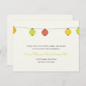 Carte de réception de mariage aux lanternes suspen (Devant / Derrière)