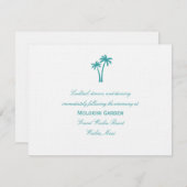 Carte de réception de mariage aux palmiers - Blanc (Devant / Derrière)