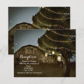 Carte de réception de mariage avec grange rustique (Devant / Derrière)