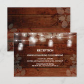 Carte de réception de mariage avec guirlandes rust (Devant / Derrière)