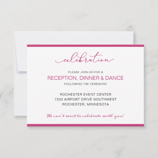 Carte de réception de mariage avec l'ordre des évé (Devant)