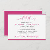 Carte de réception de mariage avec l'ordre des évé (Devant / Derrière)