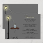 Carte de réception de mariage avec lucioles et pot (Devant / Derrière)