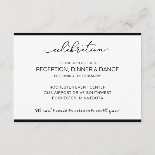 Carte de Réception de Mariage avec Ordre des Événe (Devant)