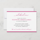 Carte de réception de mariage avec ordre des événe (Devant)