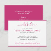 Carte de Réception de Mariage avec Ordre Succinct  (Devant / Derrière)