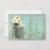 Carte de réception de mariage avec pot Mason rusti (Dos)