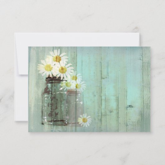 Carte de réception de mariage avec pot Mason rusti (Dos)