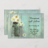 Carte de réception de mariage avec pot Mason rusti (Devant / Derrière)