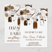 Carte de réception de mariage avec pots Mason marr (Devant / Derrière)