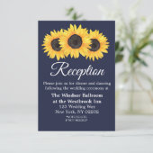 Carte de réception de mariage avec tournesols cham (Debout devant)