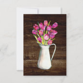 Carte de réception de mariage avec tulipes de prin (Dos)