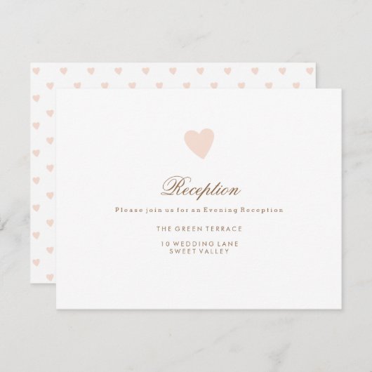 Carte de réception de mariage Big Heart (Devant / Derrière)