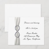 Carte de réception de mariage blanc Silver Infinit (Devant / Derrière)