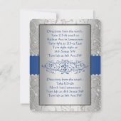 Carte de réception de mariage bleu et argent (Dos)