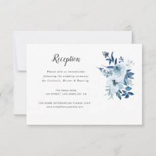 carte de réception de mariage bleu pâle