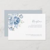carte de réception de mariage bleu pâle (Devant / Derrière)