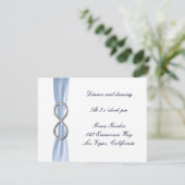 Carte de réception de mariage Blue Infinity (Debout devant)