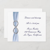 Carte de réception de mariage Blue Infinity (Devant / Derrière)