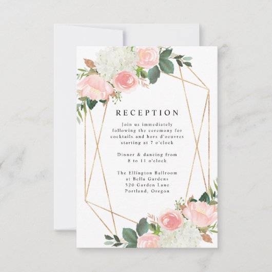 Carte de réception de mariage Blush Spring Floral (Devant)