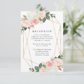 Carte de réception de mariage Blush Spring Floral (Debout devant)