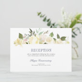 Carte de réception de mariage bohème floral (Debout devant)
