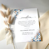 Carte de réception de mariage Boho bleu