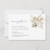 carte de réception de mariage boho moderne pampas (Devant)
