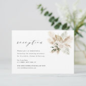 carte de réception de mariage boho moderne pampas (Debout devant)