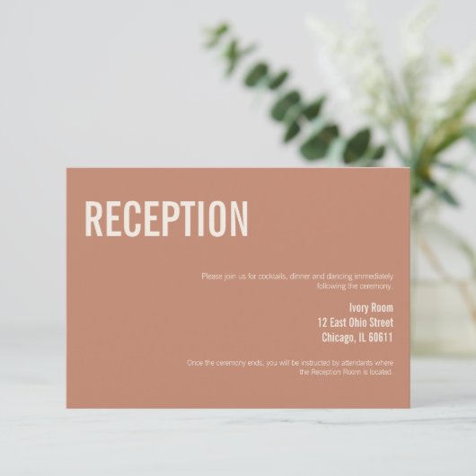 Carte de réception de mariage Boho Typographie sim (Debout devant)