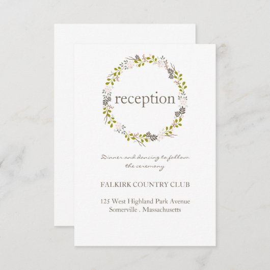 Carte de réception de mariage boisé (Devant / Derrière)