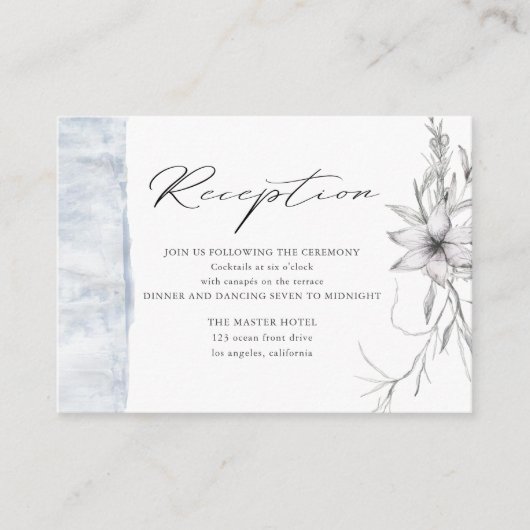 carte de réception de mariage botanique pastel rus (Devant)