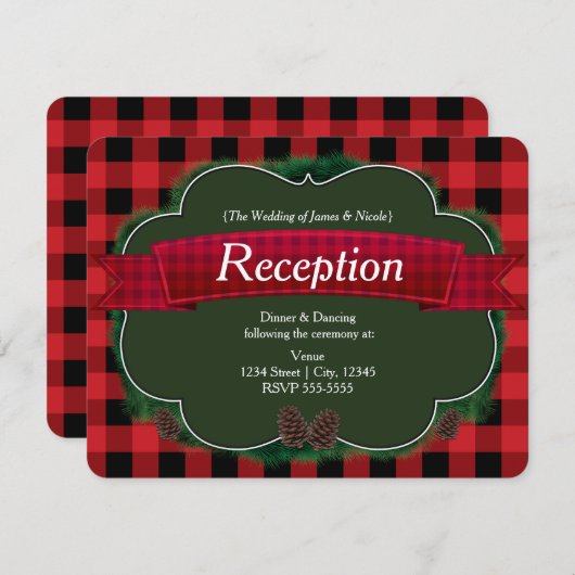 Carte de réception de Mariage campagnard Rustique  (Devant / Derrière)