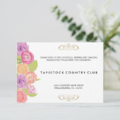 Carte de réception de mariage Cascading Flowers (Debout devant)