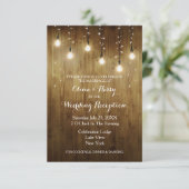 Carte de réception de mariage champêtre avec guirl (Debout devant)