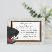 Carte de réception de mariage Chapeau melon (Debout devant)