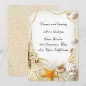 Carte de Réception de Mariage Château de Sable de  (Devant / Derrière)