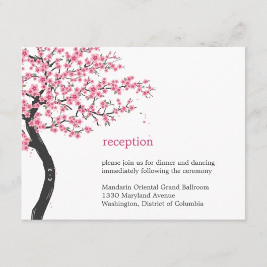 Carte de réception de mariage Cherry Blossoms (Devant)
