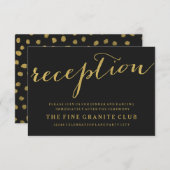 Carte de réception de mariage chic or (Devant / Derrière)