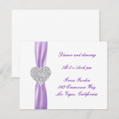 Carte de Réception de Mariage Cœur de Diamant Viol (Devant / Derrière)